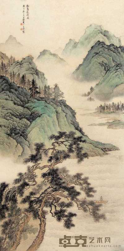 李上达 庚申（1930年）作 山水 立轴 135×67cm